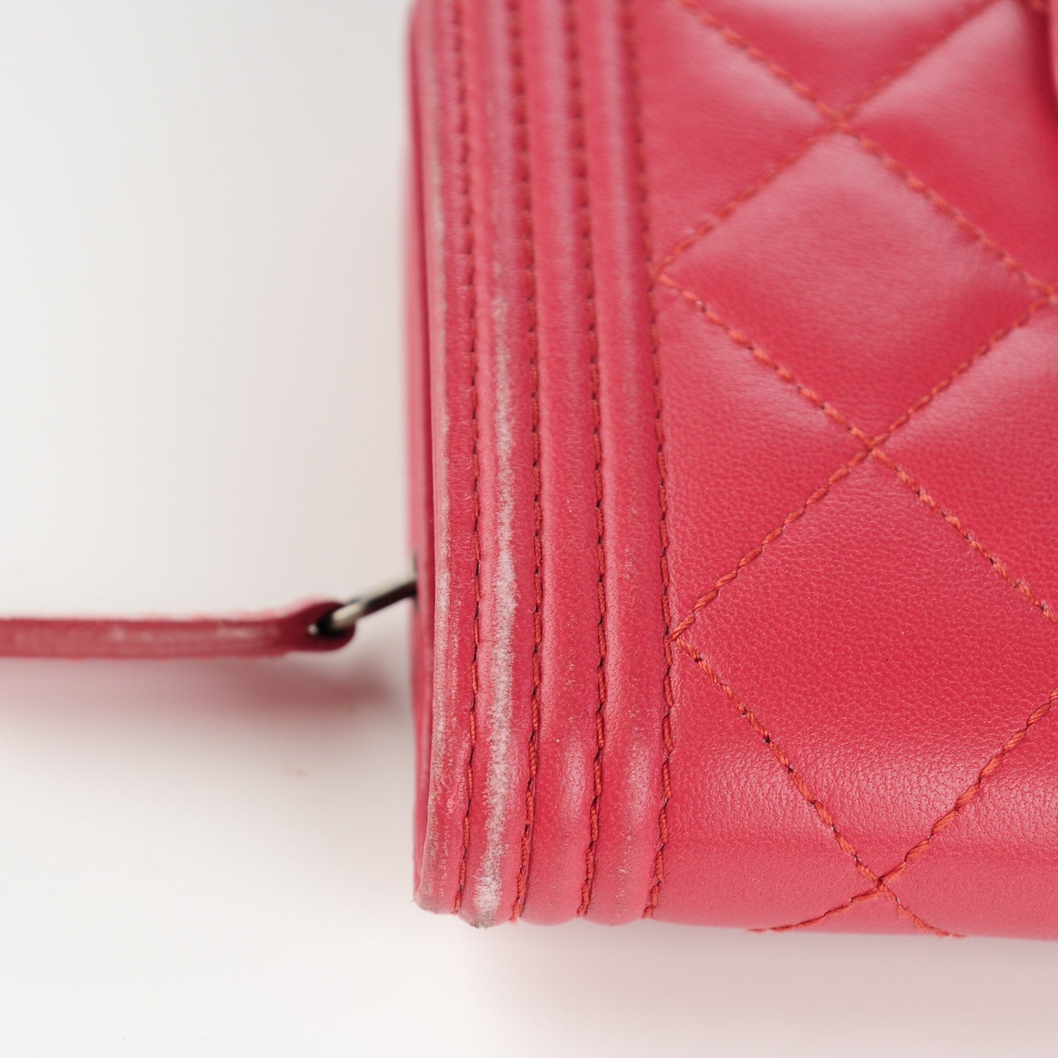 Chanel Lambskin Quilted Boy Large Zip Pocket Wallet Pink 7 of 11