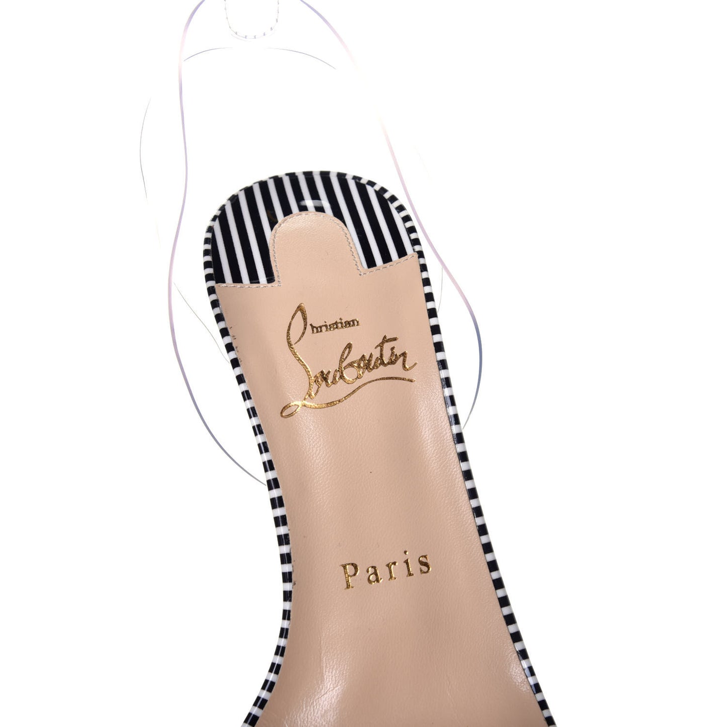 Patent PVC Striped Illusion Jonatina 100 Sandals 38 Black White