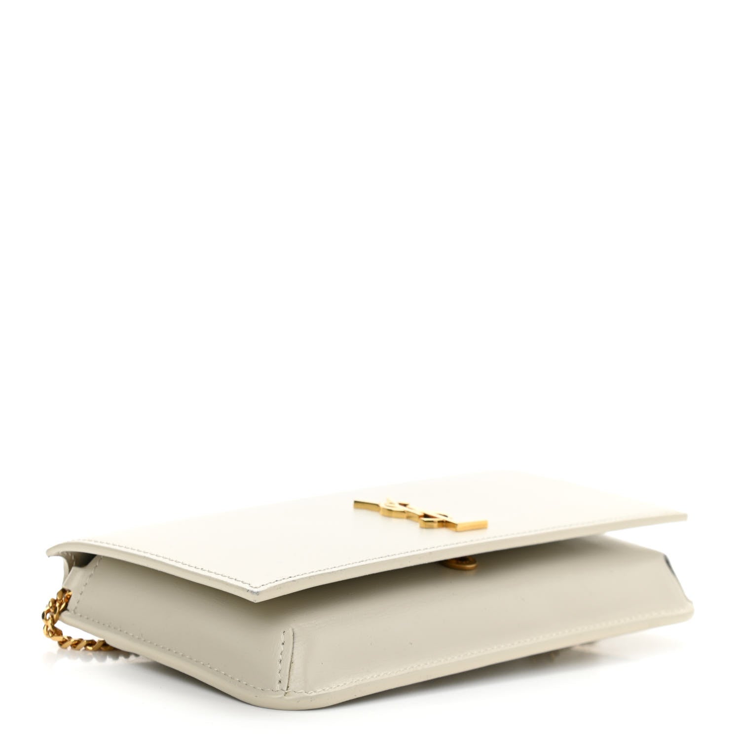 Saint Laurent Smooth Calfskin Monogram Phone Holder Crossbody Crema Soft 4 of 10