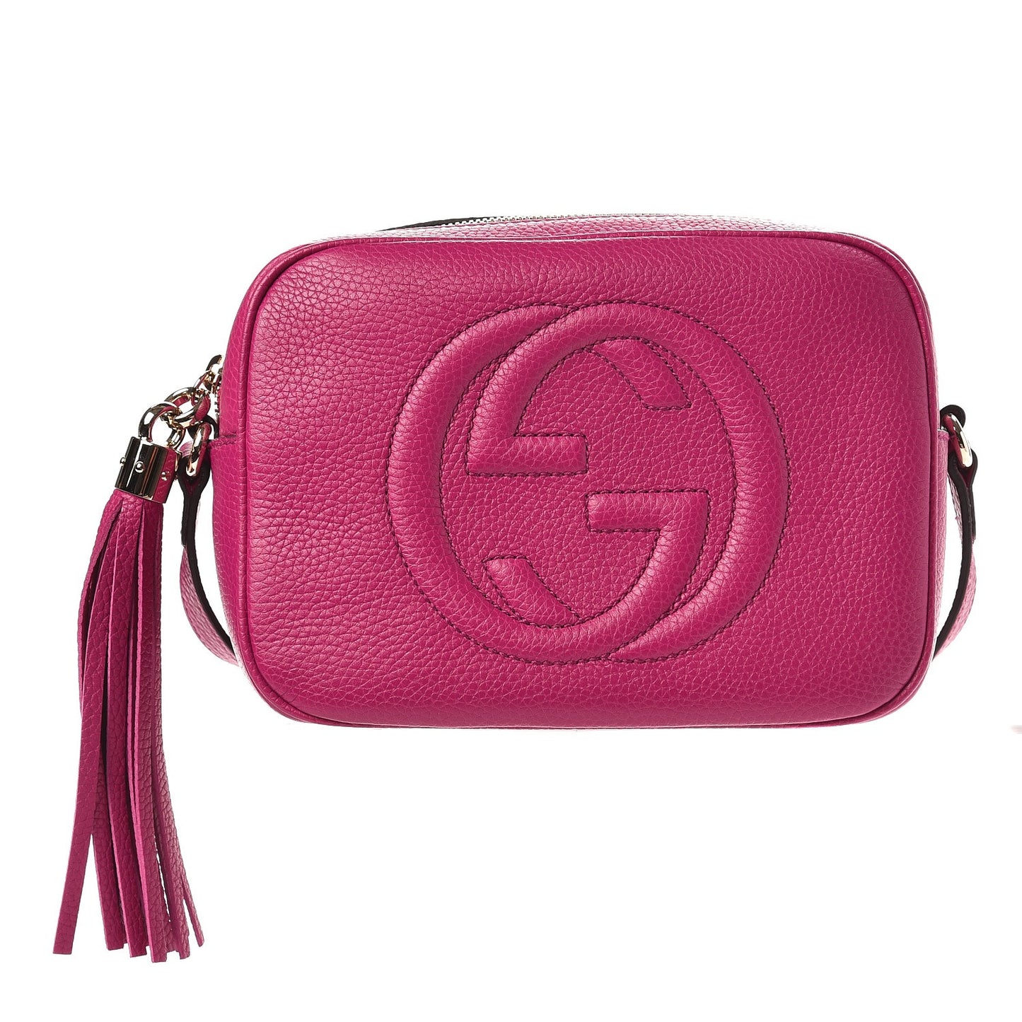 Pebbled Calfskin Small Soho Disco Bag Bright Bougainvillea