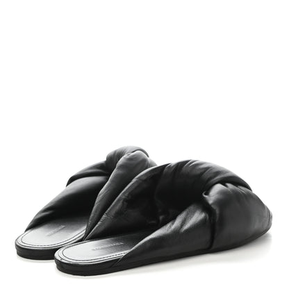 Balenciaga Lambskin Drapy Slide Sandals 37 Black 4 of 11