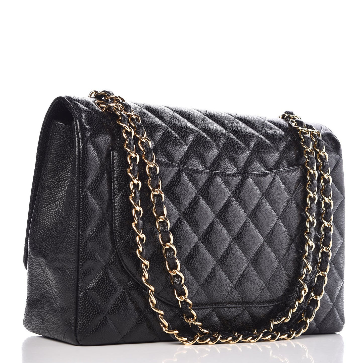 Caviar Quilted Maxi Single Flap Black