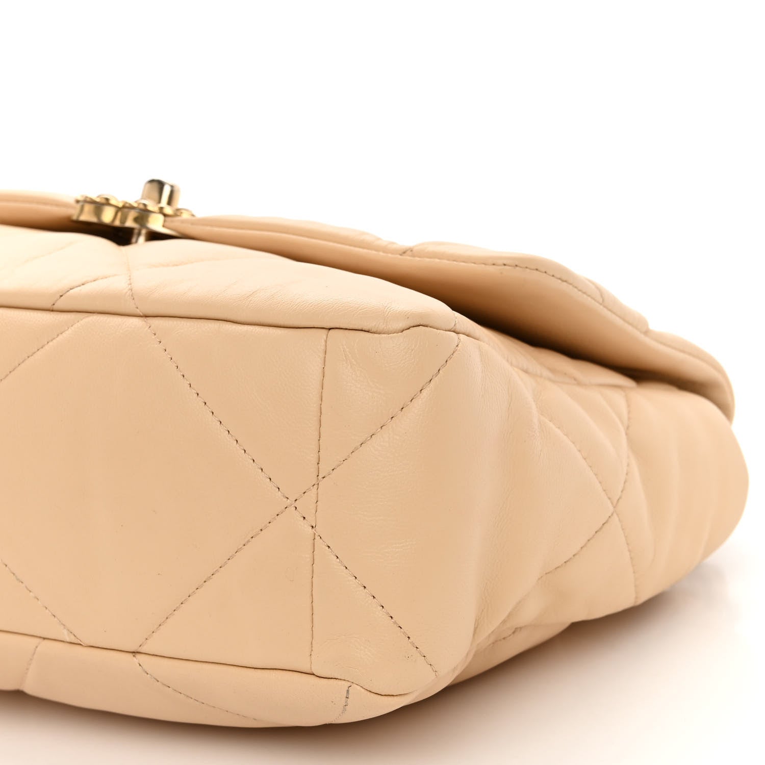 Chanel Lambskin Quilted Large Chanel 19 Flap Beige 9 of 9