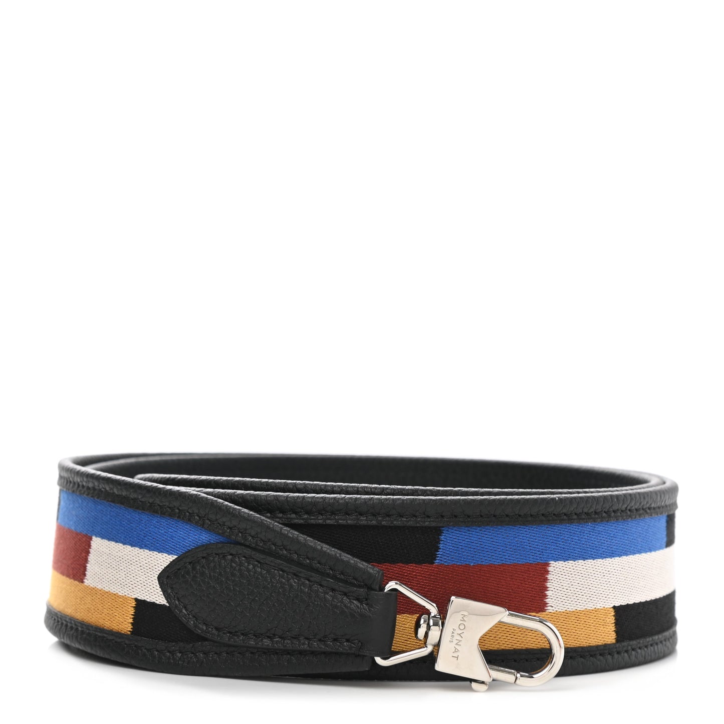 Canvas Calfskin Across Strap Black Multicolor