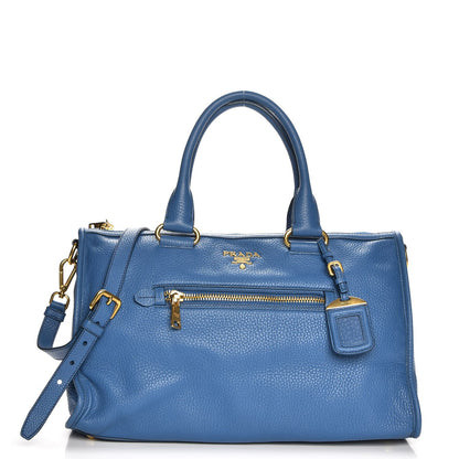 Prada Vitello Daino Shopping Satchel Cobalto 1 of 10