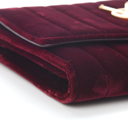 Saint Laurent Velvet Matelasse Vicky Chain Bag Burgundy 5 of 8