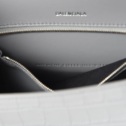 Balenciaga Shiny Calfskin Crocodile Embossed Medium Hourglass Top Handle Bag Balenciaga Grey 8 of 15