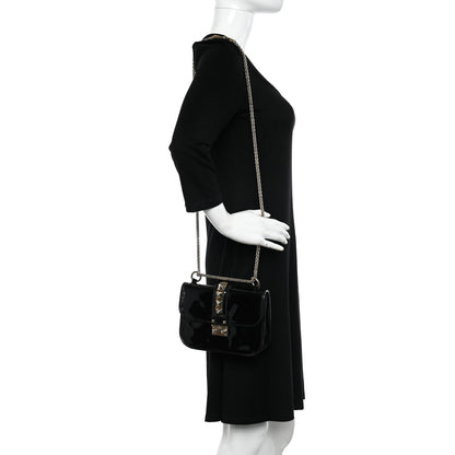 Valentino Garavani Patent Small Glam Lock Rockstud Flap Black 3 of 12