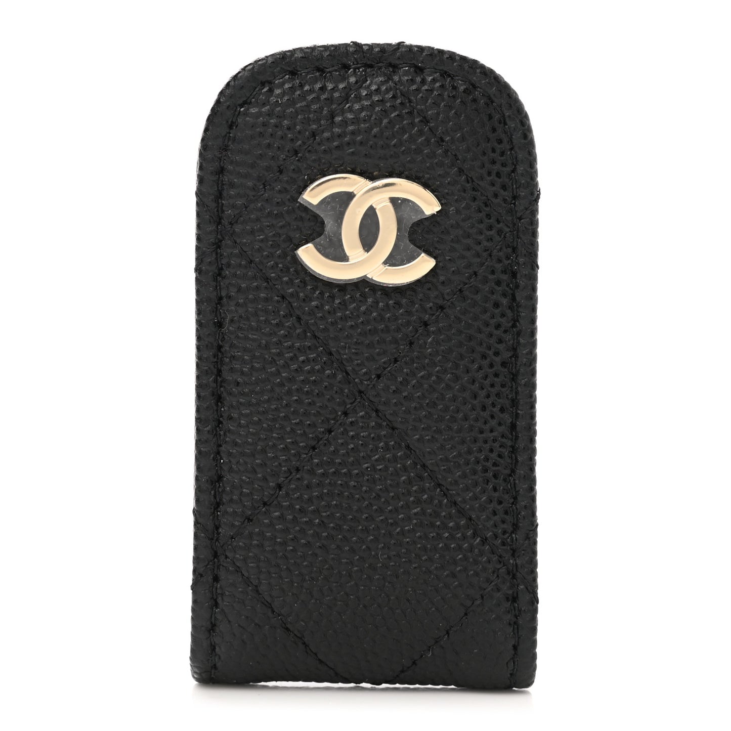 Caviar Quilted Money Clip Black