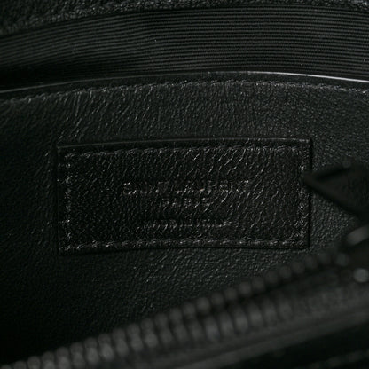 Saint Laurent Sheepskin Matelasse Chevron Monogram Monochrome Medium College Bag Black 6 of 8