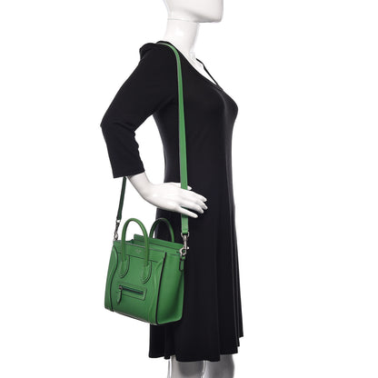Celine Drummed Calfskin Nano Luggage Mint 2 of 12