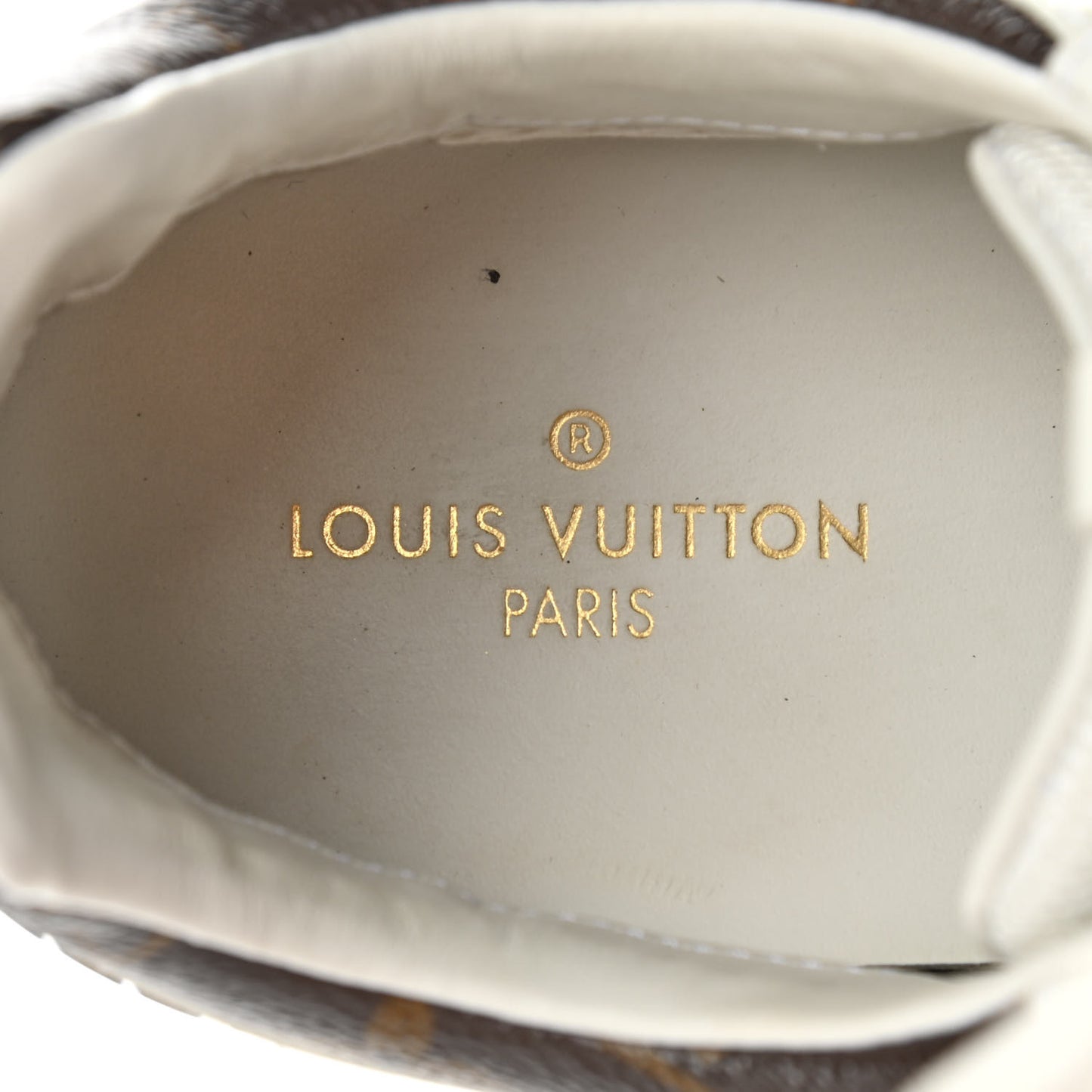Calfskin Monogram Run Away Sneakers 38 White