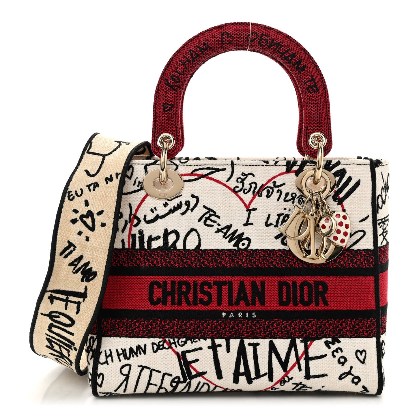 Canvas Medium DiorAmour Graffiti Lady D-Lite Latte