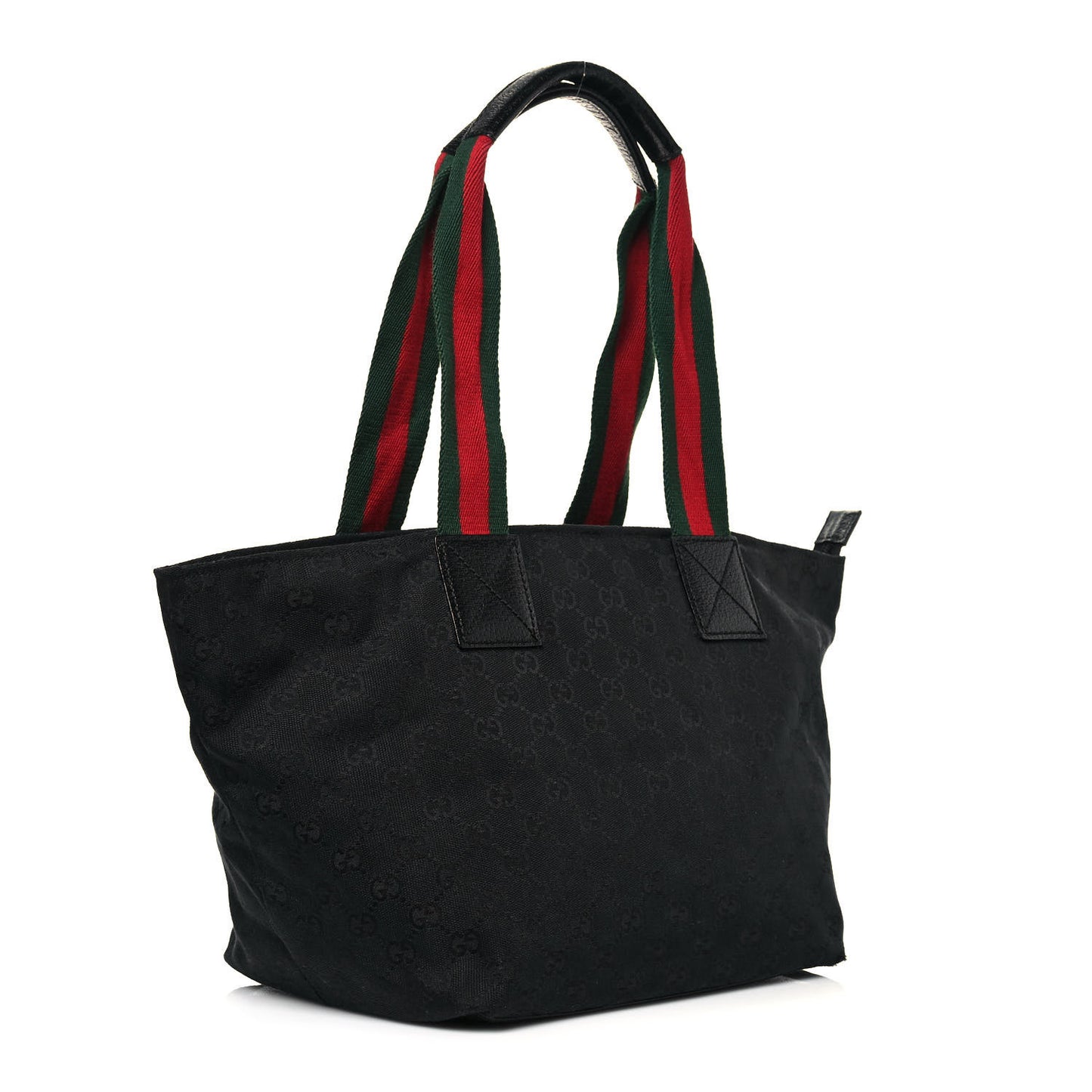 GG Monogram Medium Web Handle Bucket Tote Black