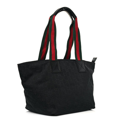 Gucci GG Monogram Medium Web Handle Bucket Tote Black 3 of 14