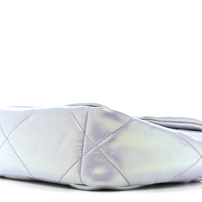 Chanel Iridescent Calfskin Quilted Medium Chanel 19 Flap Light Purple Blue 10 of 11