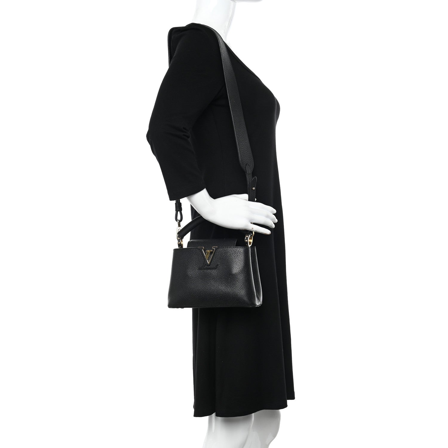 Louis Vuitton Taurillon Mini Capucines Black 2 of 19