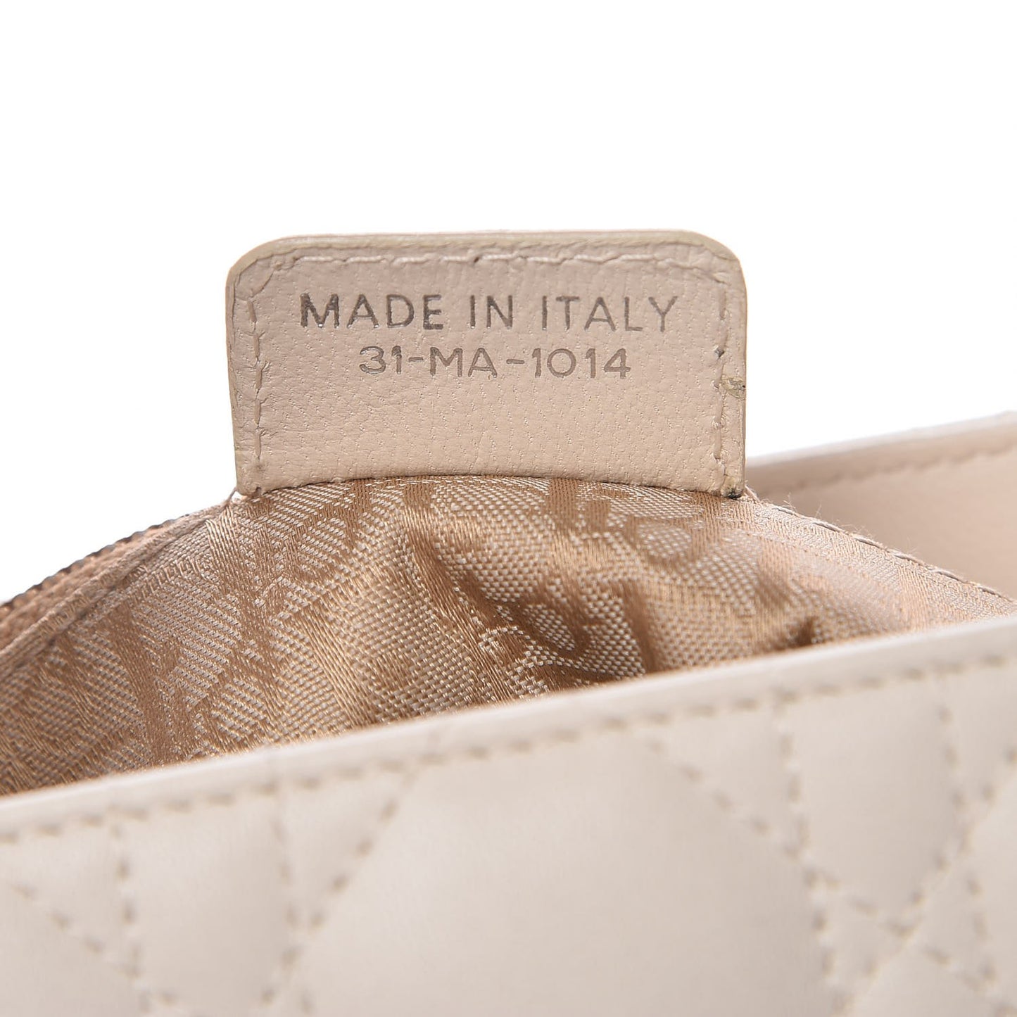Lambskin Cannage Medium Lady Dior White