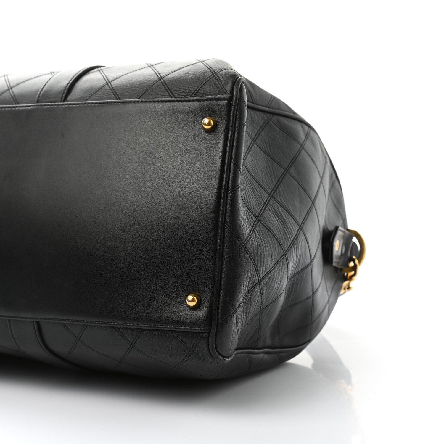 Chanel Calfskin Stitched CC Boston Black 9 of 12