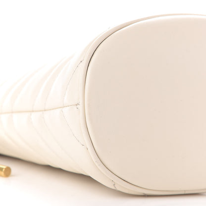 Gucci Calfskin Matelasse Mini GG Marmont 2.0 Bucket Bag White 7 of 9