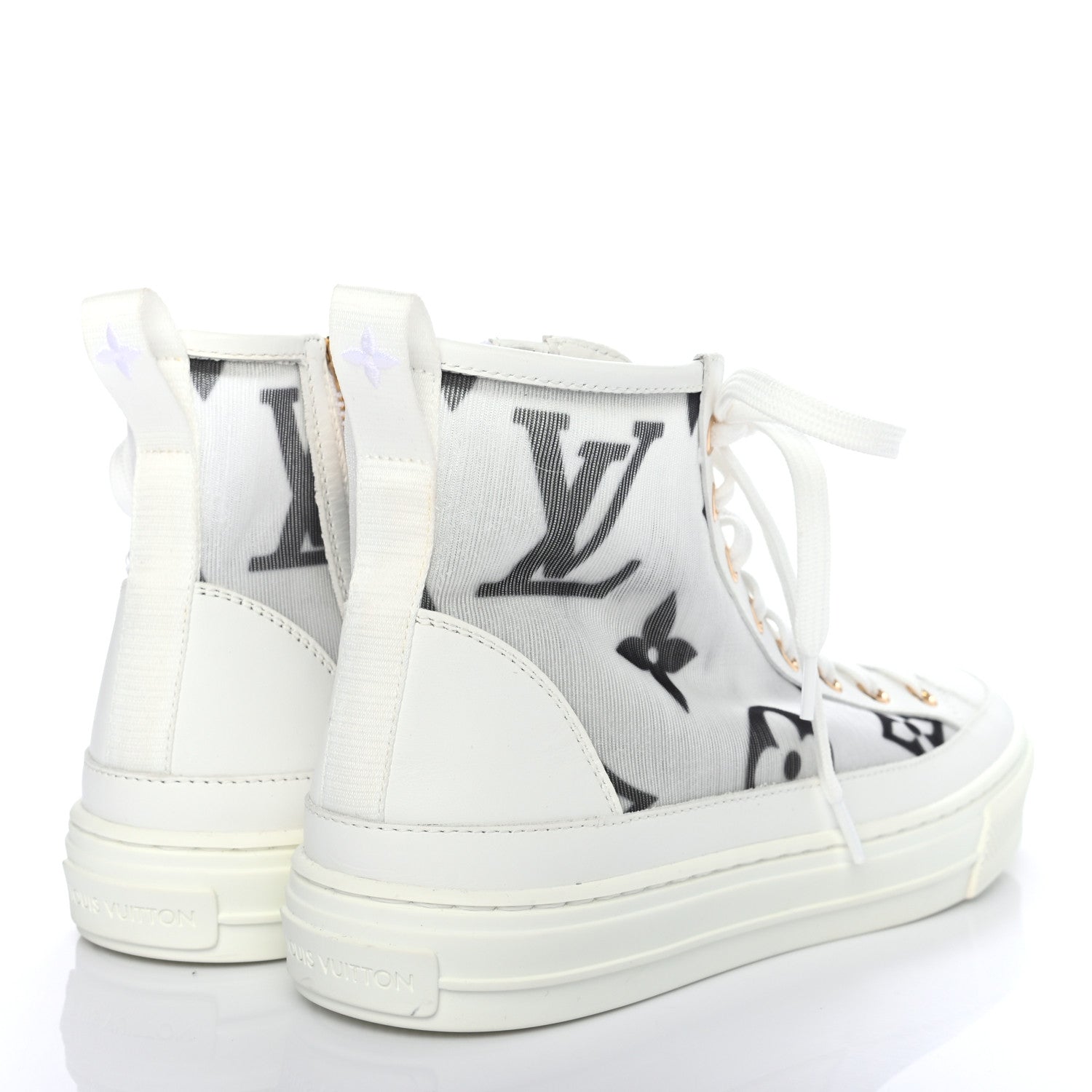 Louis Vuitton Technical Fabric Calfskin Monogram Giant Printed Stellar Sneaker Boots 38.5 4 of 8