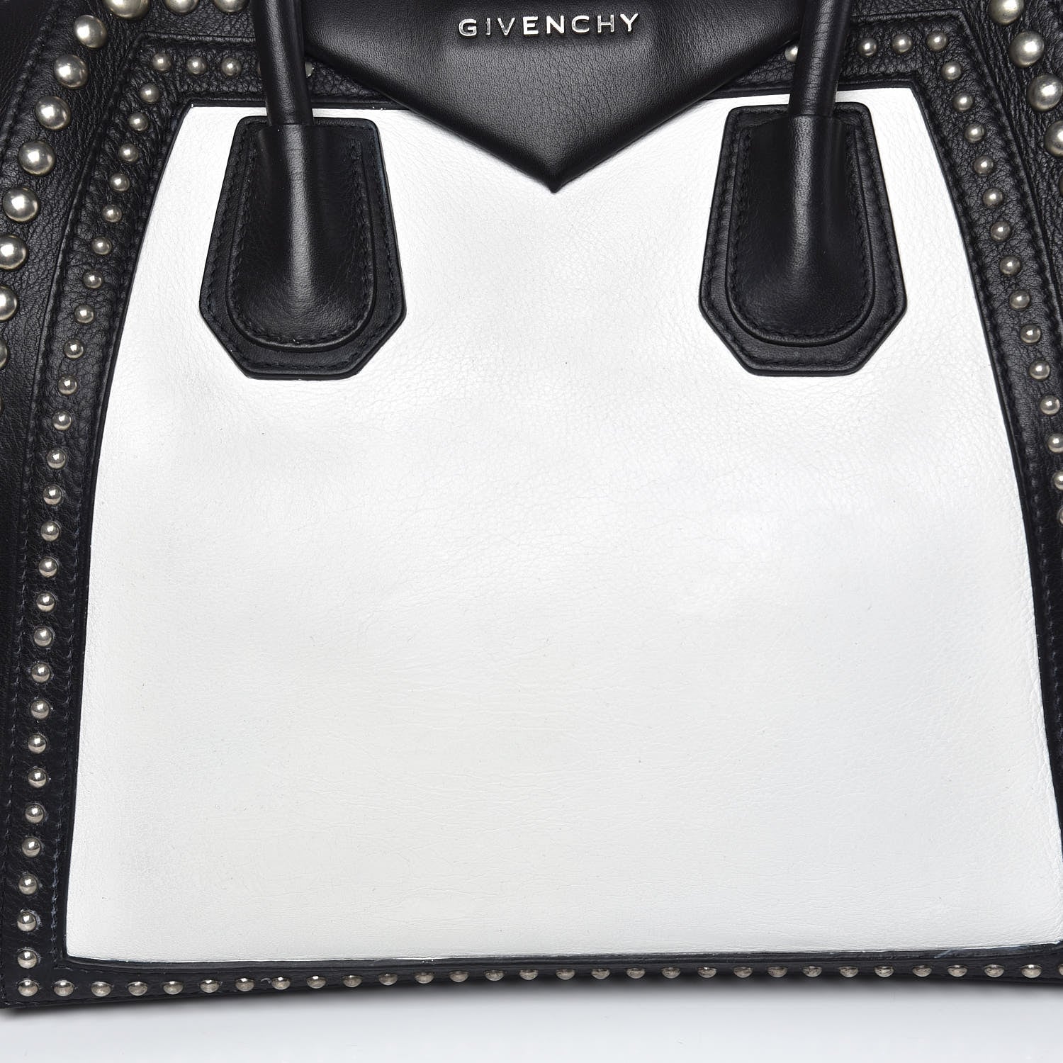 Givenchy Calfskin Medium Studded Bi-Color Antigona Black White 8 of 11