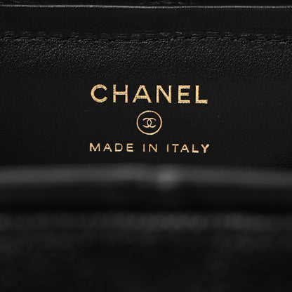 Chanel Caviar Quilted Mini Vanity Wrist Case With Chain Black 6 of 7