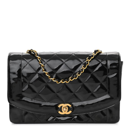 Chanel Patent Quilted Medium Single Flap Bag Black 1 of 9