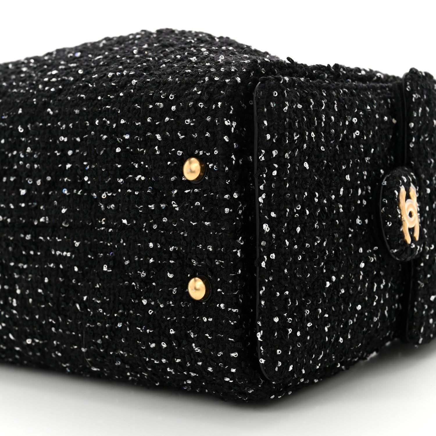 Chanel Tweed Quilted Small Chanel 25 Handbag Black 10 of 11