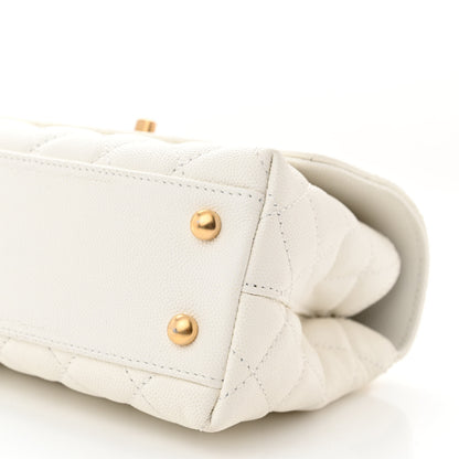 Chanel Caviar Quilted Mini Coco Chain Handle Flap White 10 of 11