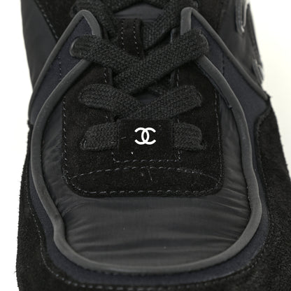 Chanel Nylon Calfskin Suede Calfskin CC Sneakers 39.5 Black 7 of 14