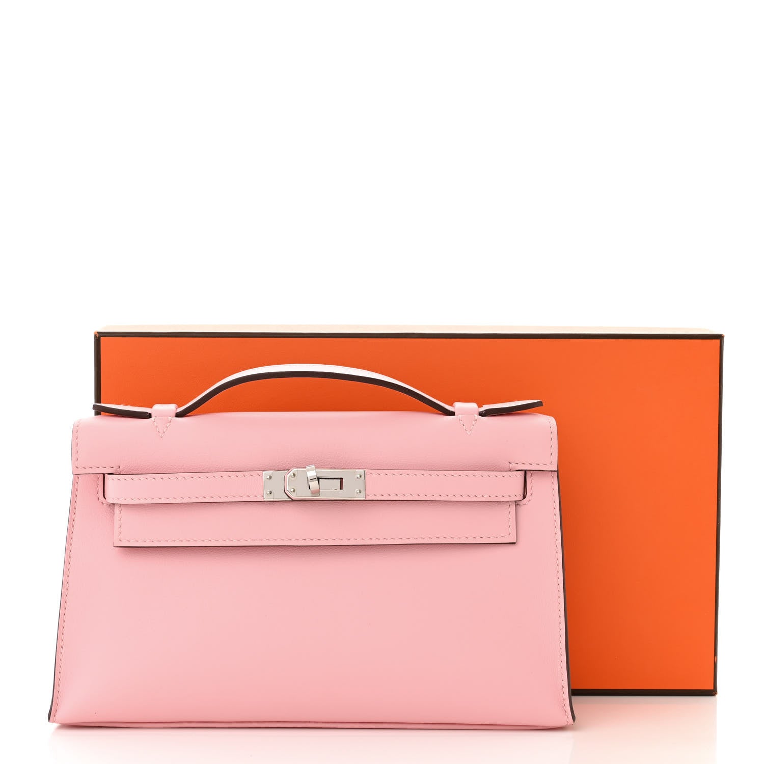 Hermes Swift Kelly Pochette Clutch Rose Sakura 10 of 10