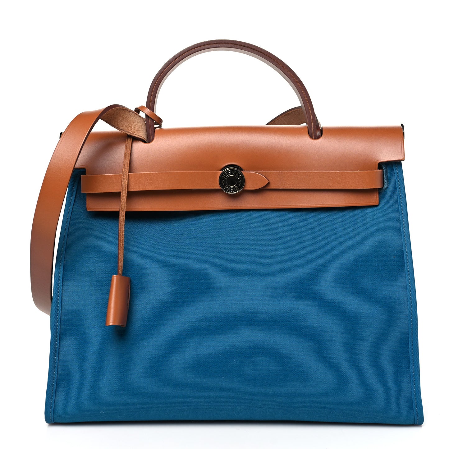 Toile Officier Vache Hunter Herbag Zip PM 31 Bleu Izmir Fauve