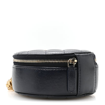 Chanel Lambskin Quilted Pillow Crush Round Clutch With Chain Navy Blue 4 of 11