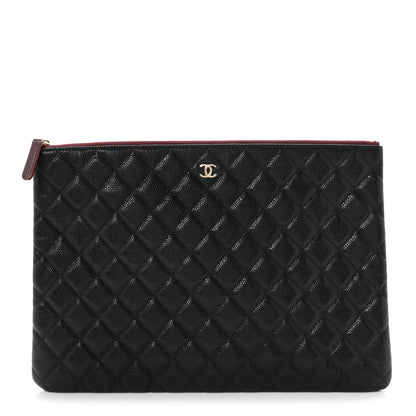 Chanel Caviar Quilted Large Cosmetic Case Black 1 of 8