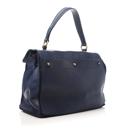 Saint Laurent Calfskin Canvas Medium Muse Two Navy 3 of 9