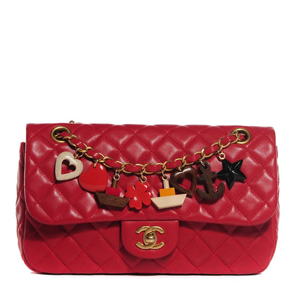 Chanel Lambskin Quilted Medium Cruise Charm Flap Red 1 of 8
