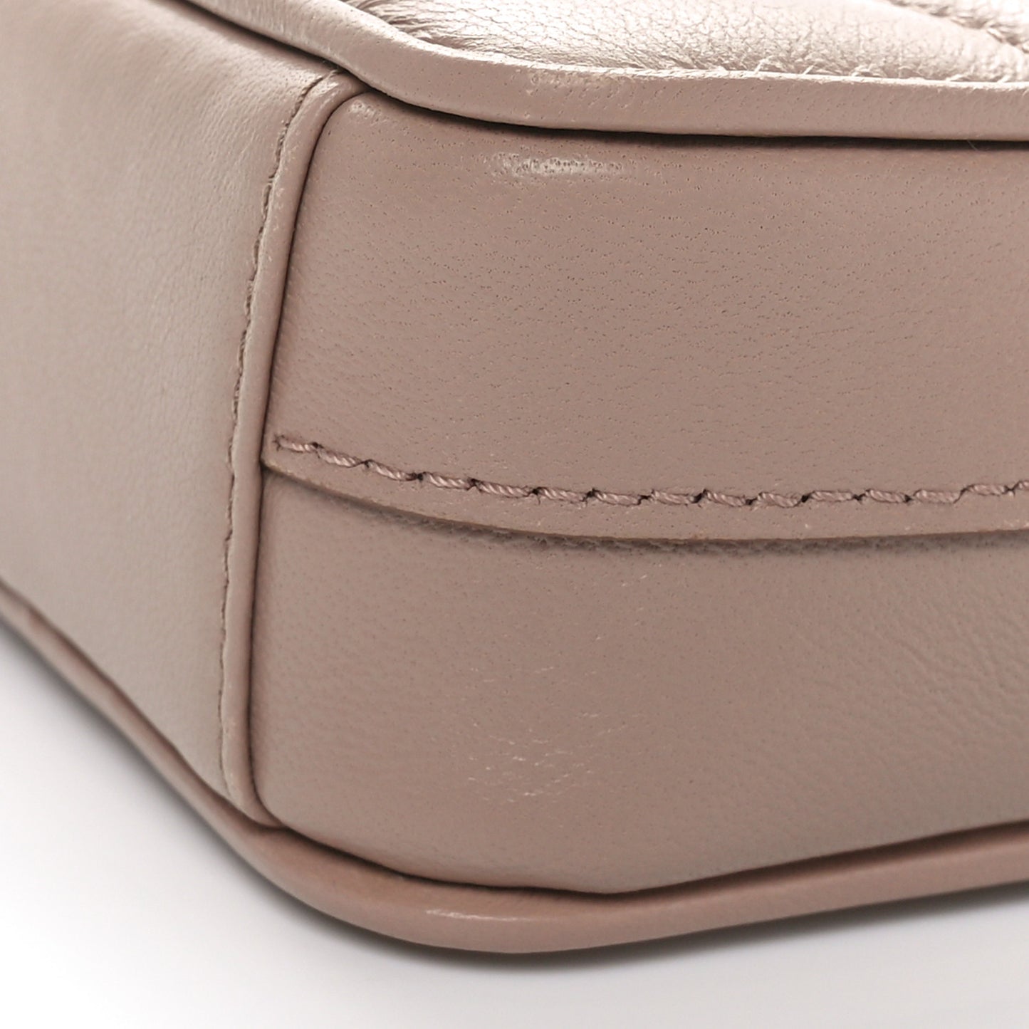 Nappa Impunture Diagramme Mini Double Zip Chain Crossbody Bag Cipria