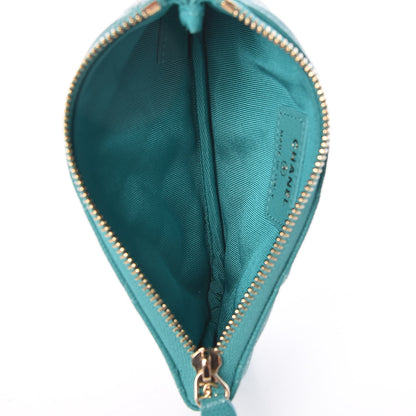 Chanel Caviar Quilted Small Cosmetic Case Turquoise 5 of 7