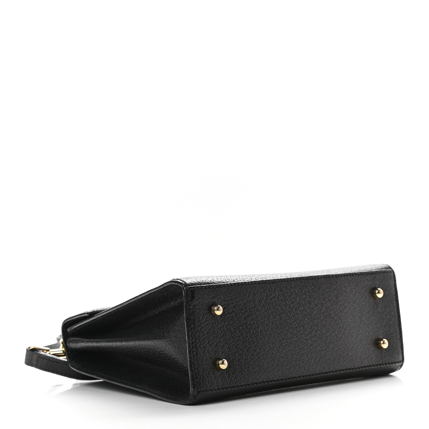 Gucci Textured Calfskin Lady Lock Top Handle Frame Bag Black 4 of 10