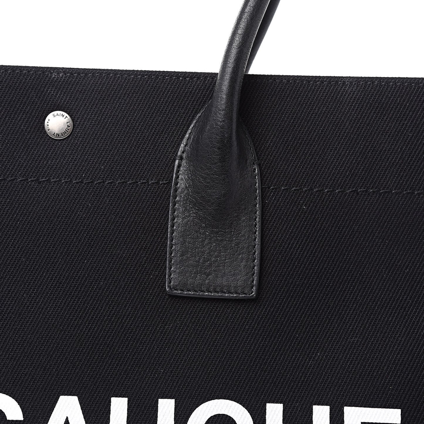 Linen Calfskin Rive Gauche Tote Black