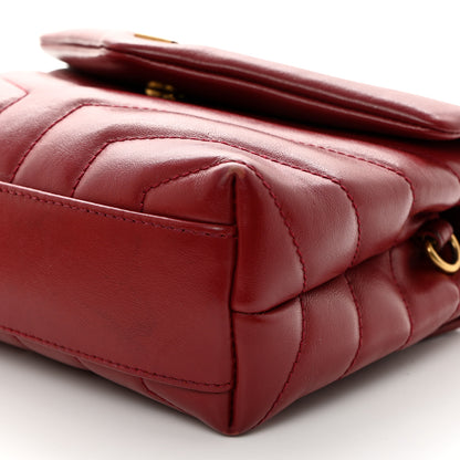 Saint Laurent Calfskin Y Quilted Monogram Toy Loulou Crossbody Bag Rouge 11 of 15