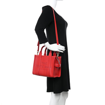 Marc Jacobs Grained Calfskin Small The Tote Bag True Red 2 of 14