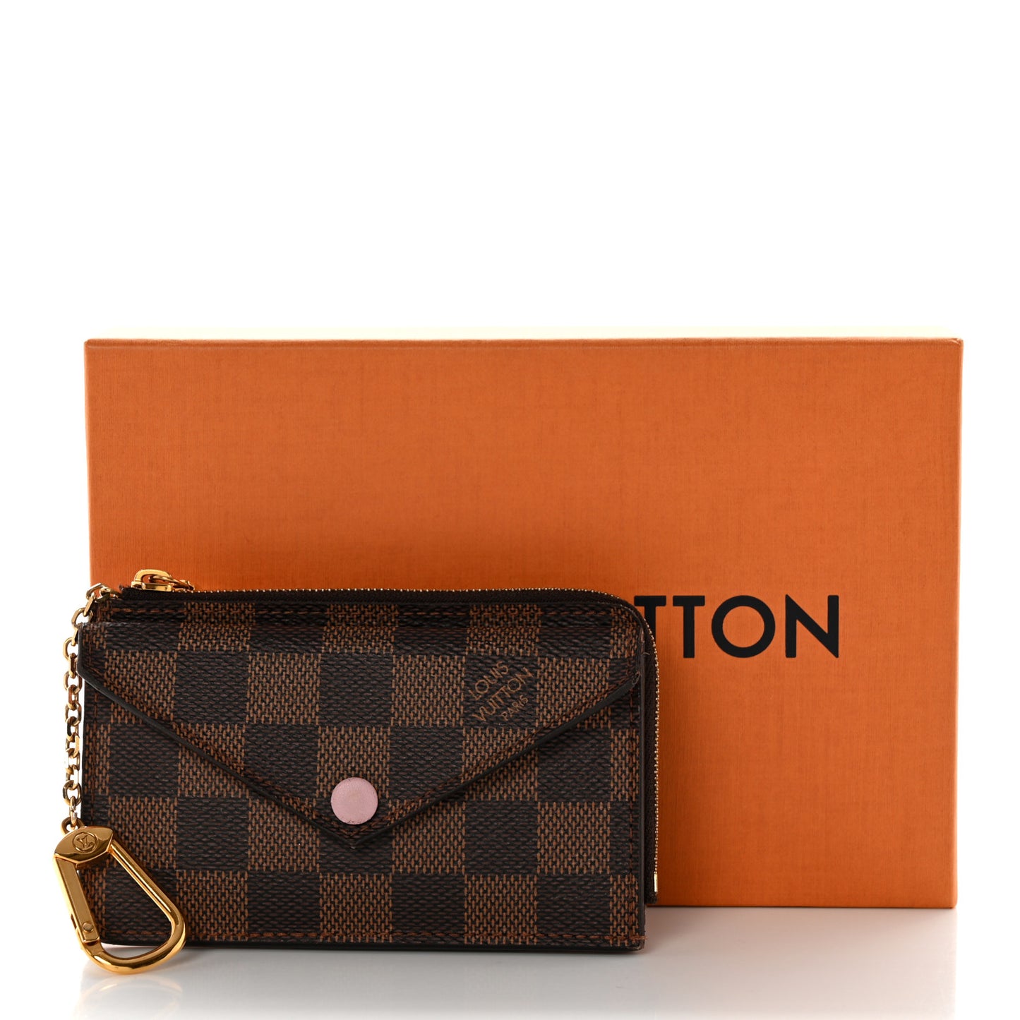 Damier Ebene Recto Verso Card Holder Rose Ballerine