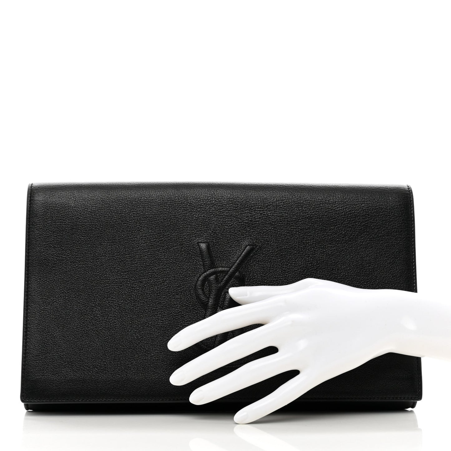 Calfskin Monogram Large Belle De Jour Clutch Black