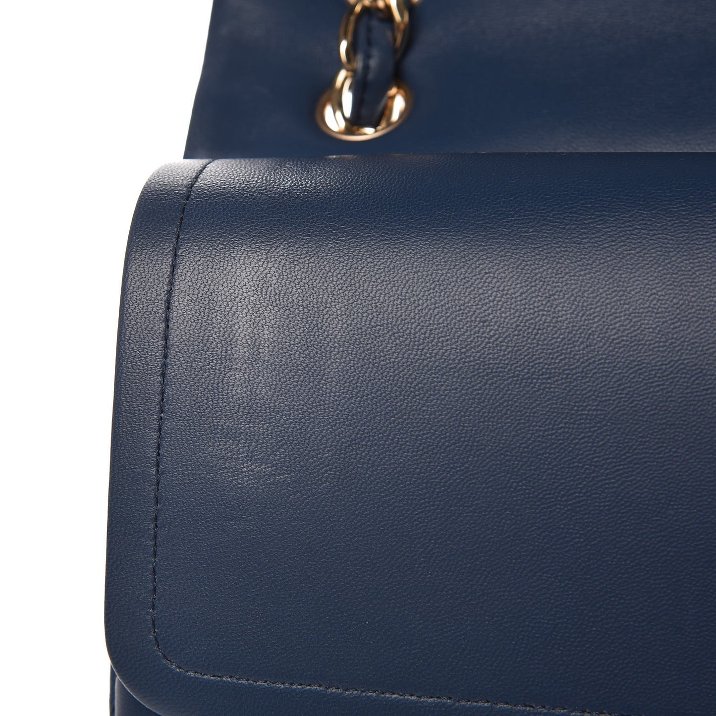 Lambskin Quilted Jumbo Double Flap Dark Blue