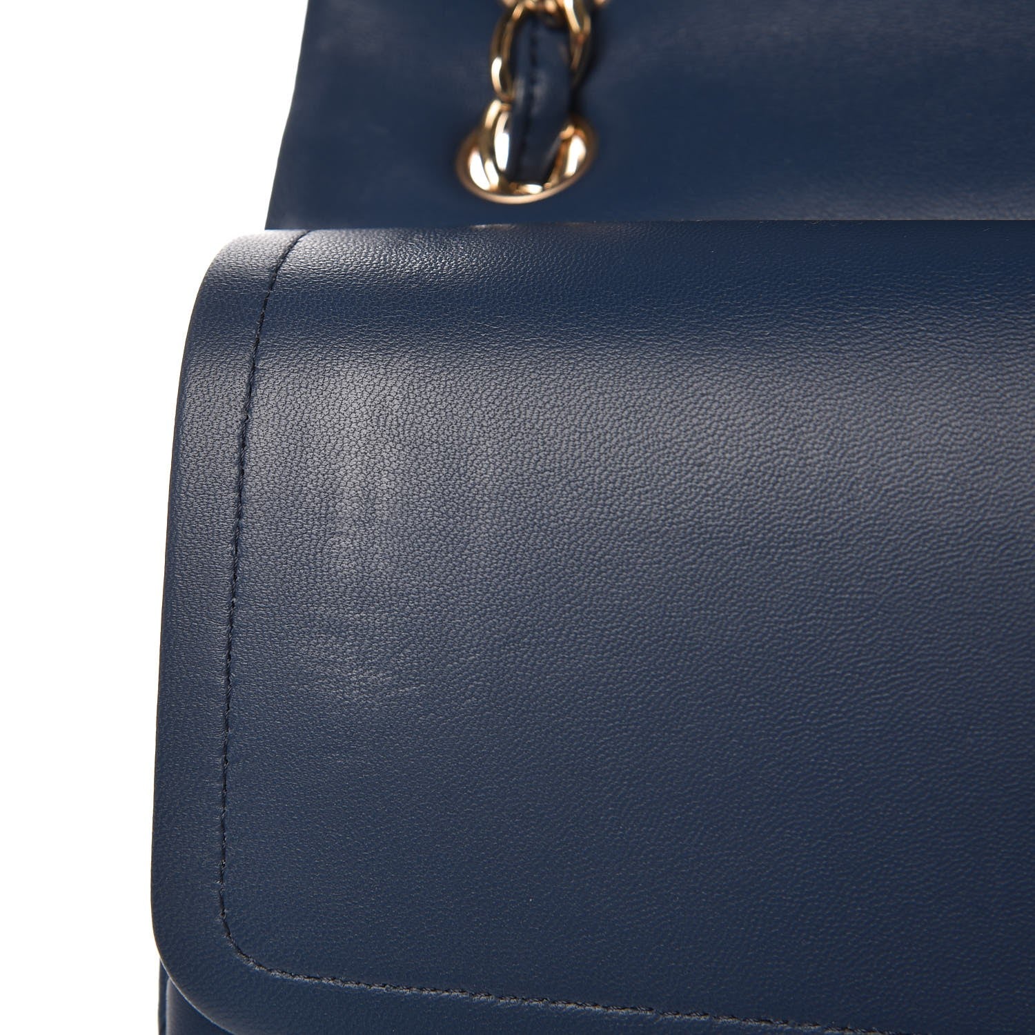 Chanel Lambskin Quilted Jumbo Double Flap Dark Blue 9 of 11
