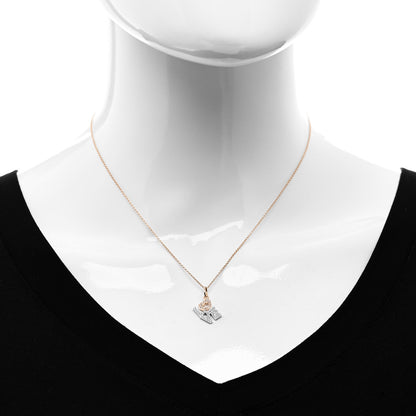 Tiffany 18K Rose White Gold Diamond Love Pendant Necklace 2 of 6