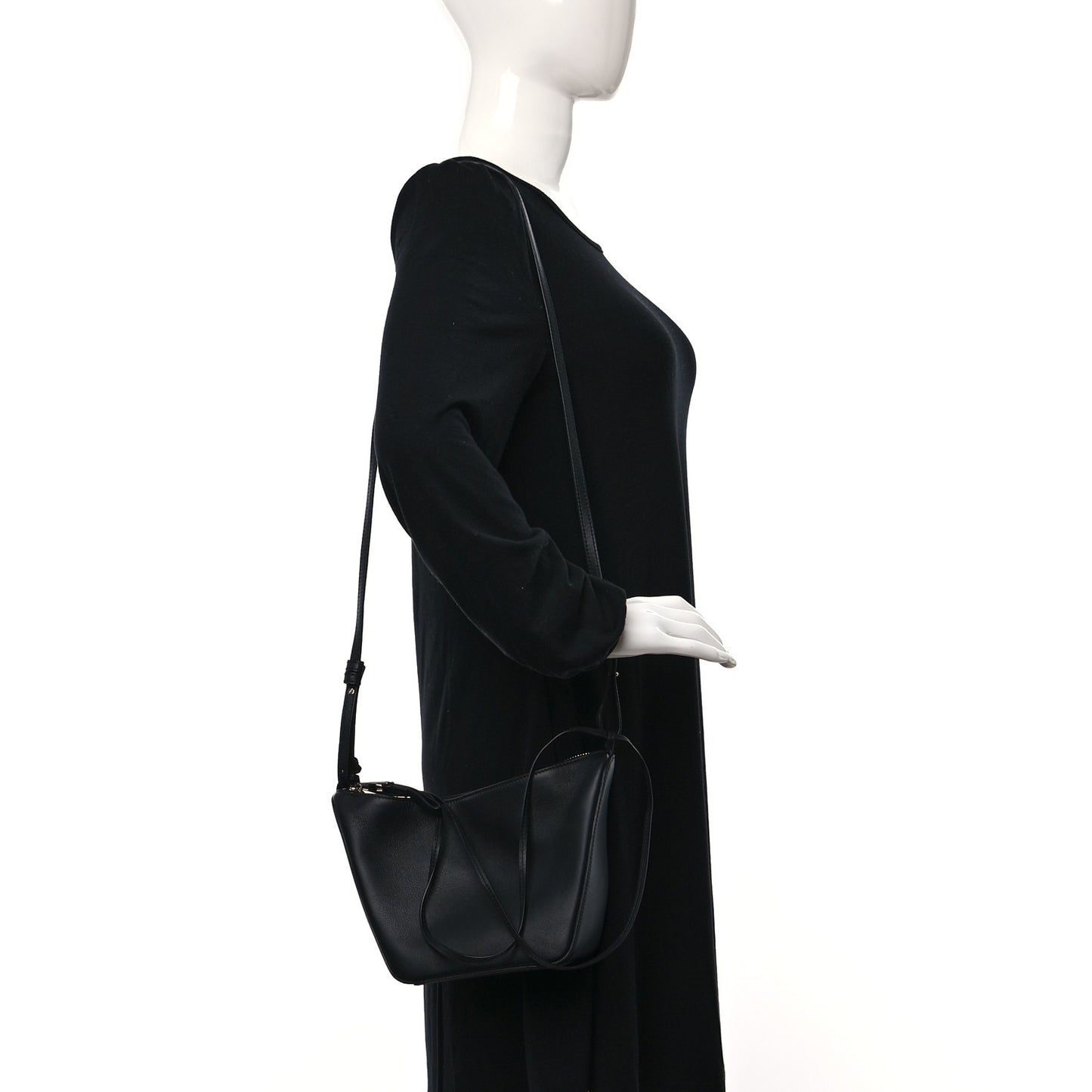 Calfskin Mini Hammock Hobo Black