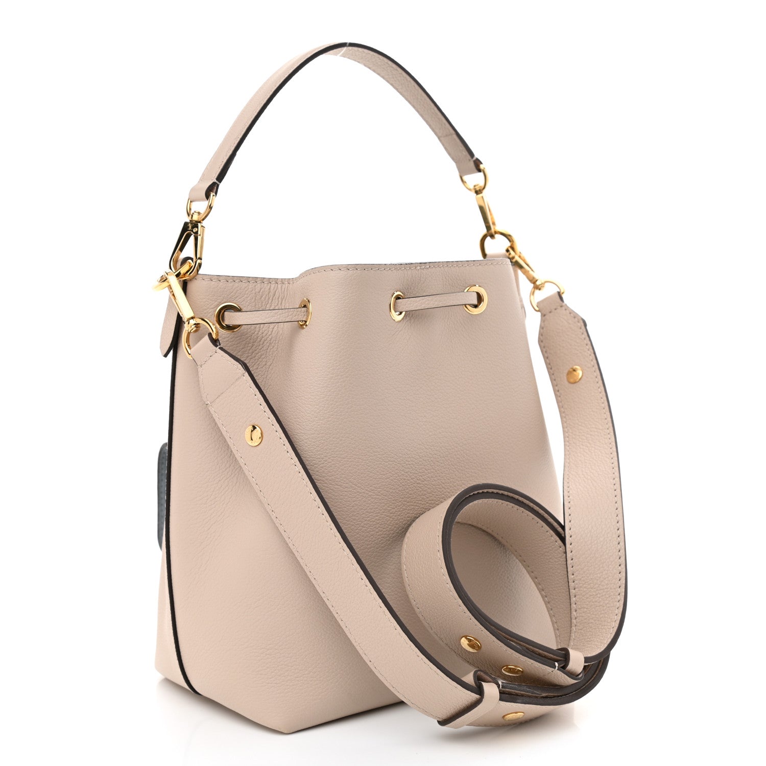 Louis Vuitton Calfskin Lockme Bucket MM Greige 6 of 20